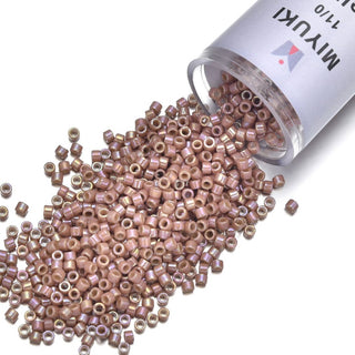 7.5g Miyuki Delica 11/0 Seed Beads, Opaque Glazed Beige DB2271