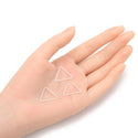 100pcs Triangle Beading Hoops, Open Back Bezel Frame, Sterling Silver Plated Brass, Size Selections: 12mm/17mm/20mm