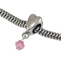 Cute Solid 925 Sterling Silver Dangle Bead Charm Cubic Zirconia CZ