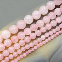 Natural Rose Quartz Gemstone Round Beads, 1 Strand/15 Inch, Size Selections: 4mm/6mm/8mm/10mm
