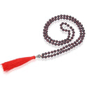 Adabele Premium 108 Mala Bead Red Tassel Necklace, 8mm Natural Garnet Gemstone, Tibetan Buddhist Japa Prayer Beaded Jewelry RGN8