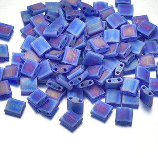 10g Miyuki Full Tila Square Seed Beads 5x5mm, Matte Rainbow Blueberry TL-151FR