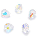 24pcs Adabele Austrian Faceted Teardrop Crystal Beads #5500, Clear AB, 10mm x 8mm, Hole ID 1.1mm, SST-1002