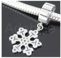 1pc Real 925 Sterling Silver Snowflake Dangle Charm Pendant, Compatible with Pandora All Other Charm Bracelet, EC24-D3