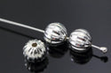 5pcs 925 Sterling Silver Sparkle Diamond Cut Corrugated Round Beads, 10mm, Hole ID 1.5mm, SS61-10