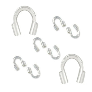 20pcs 925 Sterling Silver Wire Guards, Thread Protector, Cable Thimble, Hole ID Selections: 0.6mm/1mm/1.5mm