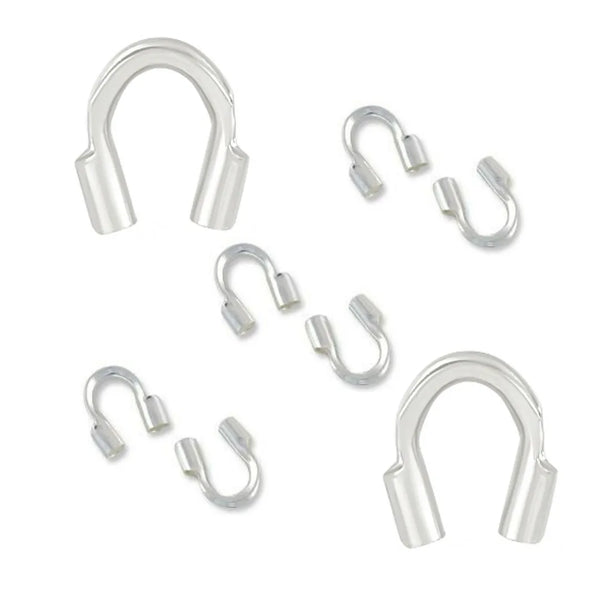 20pcs 925 Sterling Silver Wire Guards, Thread Protector, Cable Thimble, Hole ID Selections: 0.6mm/1mm/1.5mm