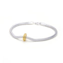 1pc Real Yellow Gold Plated Sterling Silver Rubber Charm Holder Bead Stopper, Compatible with Pandora All Other 3mm Charm Bracelet, EC27-C2