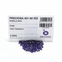 100pcs Preciosa Faceted Bicone Crystal Beads, Deep Tanzanite, 4mm, Hole ID 0.9mm, Pre-B434