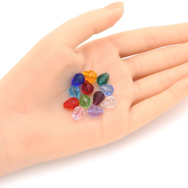 24pcs Adabele Austrian Faceted Teardrop Crystal Beads #5500, Light Peach Pink, 10mm x 8mm, Hole ID 1.1mm, SST-1018