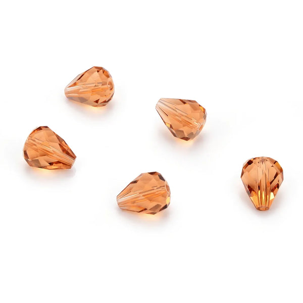 24pcs Adabele Austrian Faceted Teardrop Crystal Beads #5500, Light Peach Pink, 12mm x 10mm, Hole ID 1.2mm, SST-1218