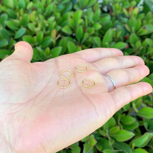 20pcs 925 Sterling Silver Open Jump Rings, Real 18K Yellow Gold Plated, 0.8mm/20 Gauge, Size Selections: 4/6/8/10/12mm