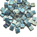 10g Miyuki Full Tila Seed Beads 5x5mm, Matte Metallic Iris Green Patina (TL2008)