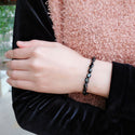 1 Strand Stretch Natural Black Tourmaline Free Form Gemstone Bracelet, 5-8mm Small Beads, Length Selections: 7 inch/7.5 inch