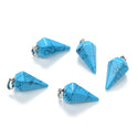 2pcs Natural Blue Howlite Imitation Turquoise Gemstone Pendant Drops, 25mm, G2P-M8