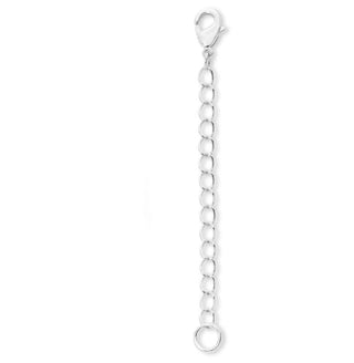 2pcs 925 Sterling Silver Chain Extender with Lobster Claw Clasp, Cable Chain Extension, Length Selections: 2 inch/3 inch/4 inch/5 inch/6 inch