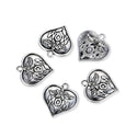 20pcs Best Mom Heart Charms, 31.2mm Large One Sided Heart Drop Pendants, Antique Silver, MC-D10