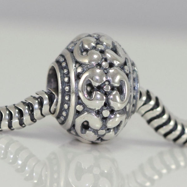 1pc Solid 925 Sterling Silver Large Ancient Lock Charm Good Luck Bead, Compatible with Pandora All Other Charm Bracelet, EC169