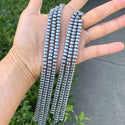 Grade A Natural Hematite Gemstone Rondelle Beads, White Gold Plated, 1 Strand/15 Inch, 6x4mm, Hole ID 1mm, GFC8-4