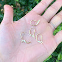 10pcs 925 Sterling Silver Leverback Earring Hooks, Real 18K Yellow Gold Plated, Open Ring, 17mm, SS54-2