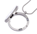 1pc Living Memory Floating Locket Necklace, 30mm Round Glass Open Pendant, 28 Inch Stainless Steel Chain, MCL285