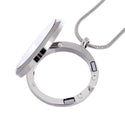 1pc Living Memory Floating Locket Necklace, 35mm Round Glass Open Pendant, 28 Inch Stainless Steel Chain, MCL284