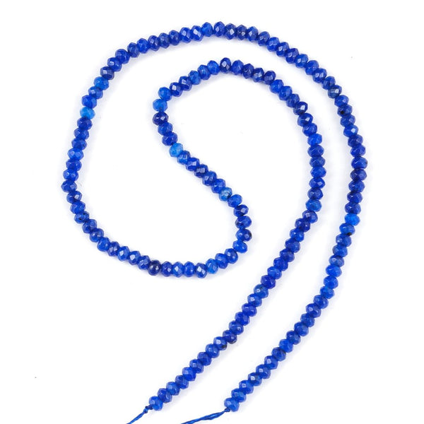 Natural Sapphire Blue Quartz Gemstone Faceted Rondelle Beads, 3x2mm/Small Tiny, Hole ID 0.8mm, 13 Inch/1 Strand, GH2R-8