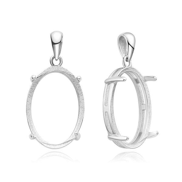 2pcs 925 Sterling Silver Open Back Oval Bezel Blank Setting, Inner Bracket Diameter Selections: 10x8mm, 12x10mm, 16x12mm, 18x13mm, 20x15mm, 25x18mm