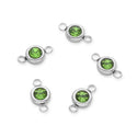 10pcs Grade A August Peridot Green Birthstone Links, Stainless Steel, Tarnish Resistant, 6mm, CCP34-8