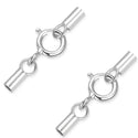 5pcs 925 Sterling Silver Tube Cord End Cap Clasps, Tarnish Resistant Rhodium Plated, Glue In Cord End, 17mm, Hole ID 1.3mm, SS148-1