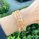 1 Strand Stretch Natural Yellow Citrine Free Form Gemstone Bracelet, 5-8mm Small Beads, Length Selections: 7 inch/7.5 inch