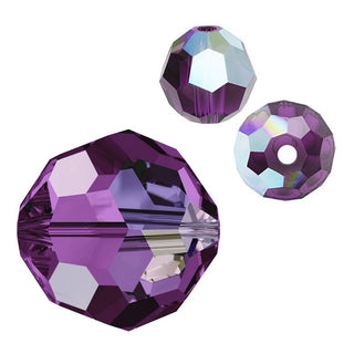 25pcs Adabele Austrian Faceted Round Crystal Beads #5000, Amethyst AB, Size Selections: 6mm/8mm