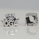 1pc Solid 925 Sterling Silver Love Yoga Charm Health Awareness Bead, Compatible with Pandora All Other Charm Bracelet, EC369
