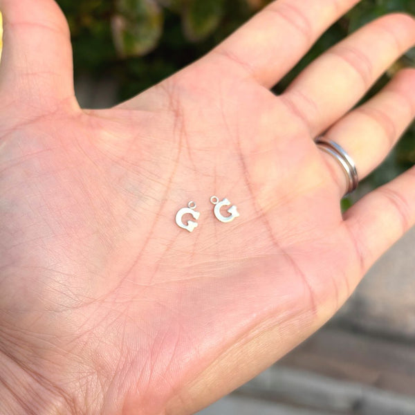 1pc Real 1/20 14K Gold Filled Letter G, Small Alphabet Charm Drop, 5.9x5.7mm, JK12-A7