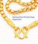 5pcs 925 Sterling Silver M Hook Clasp, Tarnish Resistant Rhodium Plated, Size Selections: 9mm/10mm/12.5mm