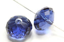 24pcs Adabele Austrian Faceted Rondelle Crystal Beads #5040, Dark Indigo (Blue), Size Selections: 6x4mm, 8x6mm, 10x8mm