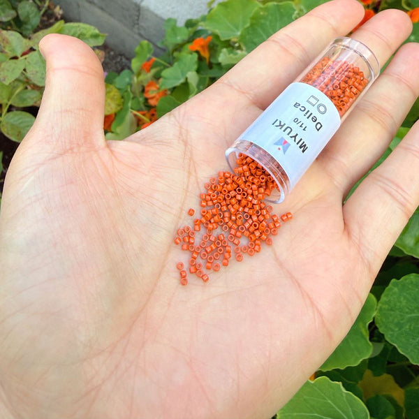 7.5g Miyuki Delica 11/0 Seed Beads Duracoat Opaque Orange Terracotta DB2352