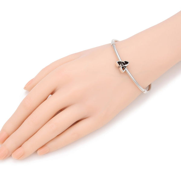 20pcs Triangle Celtic Trinity Knot Sign Large Hole Beads, Hole ID 4.5mm, Antique Silver, Zinc Alloy Metal, MEC-D1