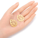 20pcs Raw Brass Leaf Pendant Drop Connector, Unplated/Uncoated, Size Selections: 13.8mm/30mm