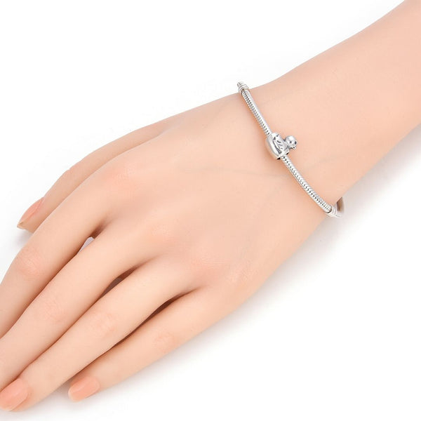 1pc Solid 925 Sterling Silver Duck Charm Bird Animal Bead, Compatible with Pandora All Other Charm Bracelets, EC2-D1
