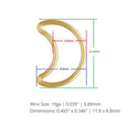 5pcs Real 1/20 14K Gold Filled Closed Moon Jump Rings, 11.8x8.8mm, 0.9mm/19 Gauge, JK6-H2