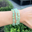 1 Strand Stretch Natural Green Prehnite Free Form Gemstone Bracelet, 5-8mm Small Beads, Length Selections: 7 inch/7.5 inch