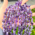 Natural Purple Amethyst Crystal Gemstone Chip Beads, Free Form, 5mm-8mm, Hole ID 1mm, 1 Strand/31 Inch, GZ1-8