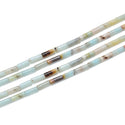 Natural Amazonite Amazonstone Gemstone Cylinder Tube Beads, 13x4mm, Hole ID 1mm, 14.5 Inch/1 Strand, GH-H9