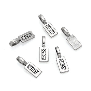 100pcs 21mm Glue On Jewelry Bails, Antique Silver, 12mm Rectangle Flat Pad Base, MC-P4