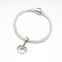 1pc Solid 925 Sterling Silver Best Friend Heart Bead Charm, Compatible with Pandora All Other Charm Bracelet, EC109