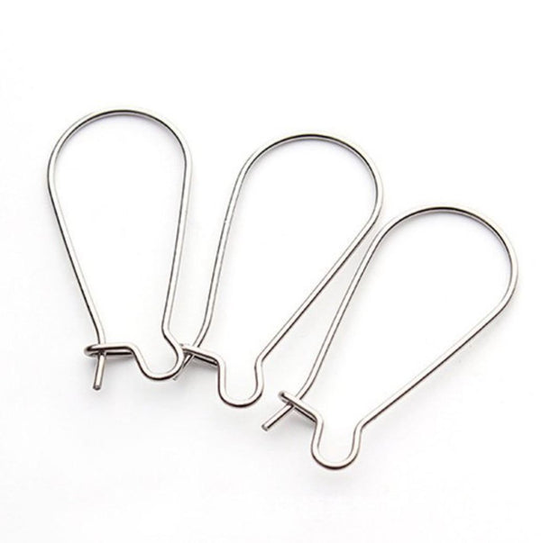 10pcs 925 Sterling Silver Kidney Earring Hooks, 30mm Long, 0.6mm/22 Gauge, SS347