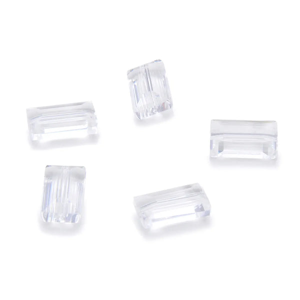 25pcs Adabele Austrian Faceted Rectangle Crystal Beads #5055, Crystal Clear, 14mm x 8mm, Hole ID 1.2mm, SSRT1401