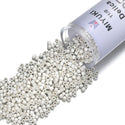 7.5g Miyuki Delica 11/0 Seed Beads, Opaque Matte Silver Plated DB551F