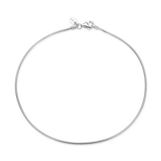 1pc 925 Sterling Silver 1mm Thin Smooth Round Snake Chain Bracelet, Tarnish Resistant White Gold Plated, Length Selections: 7 inch/7.5 inch/8 inch